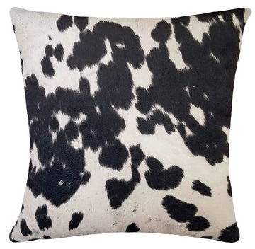 Black Faux Cowhide Pillow