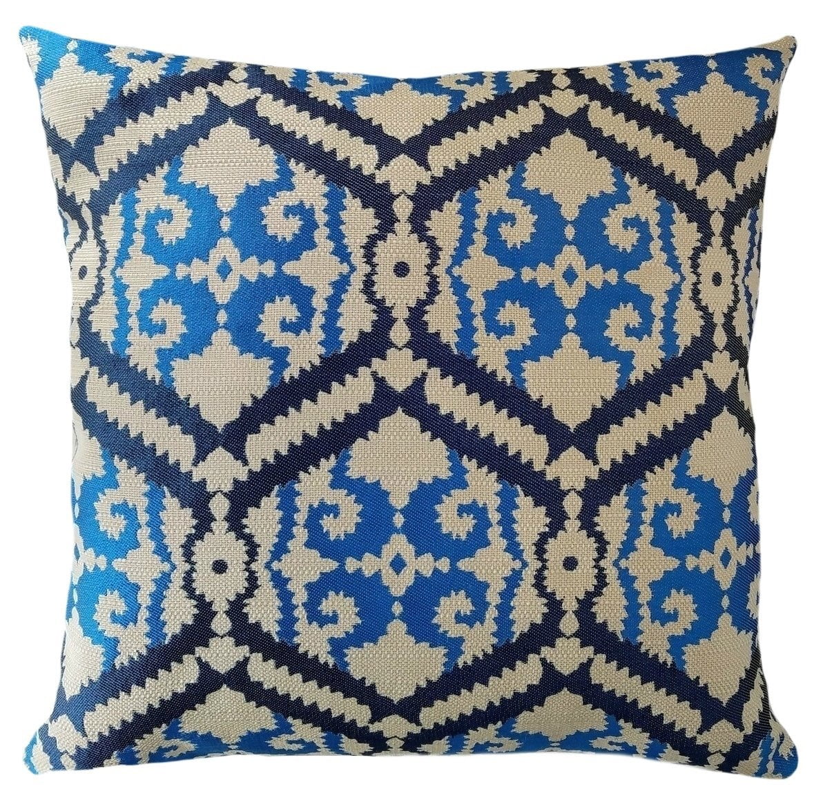 Curran Blue Tapestry Throw Pillow