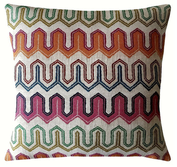 Fiesta Colorful Geometric Striped Pillow