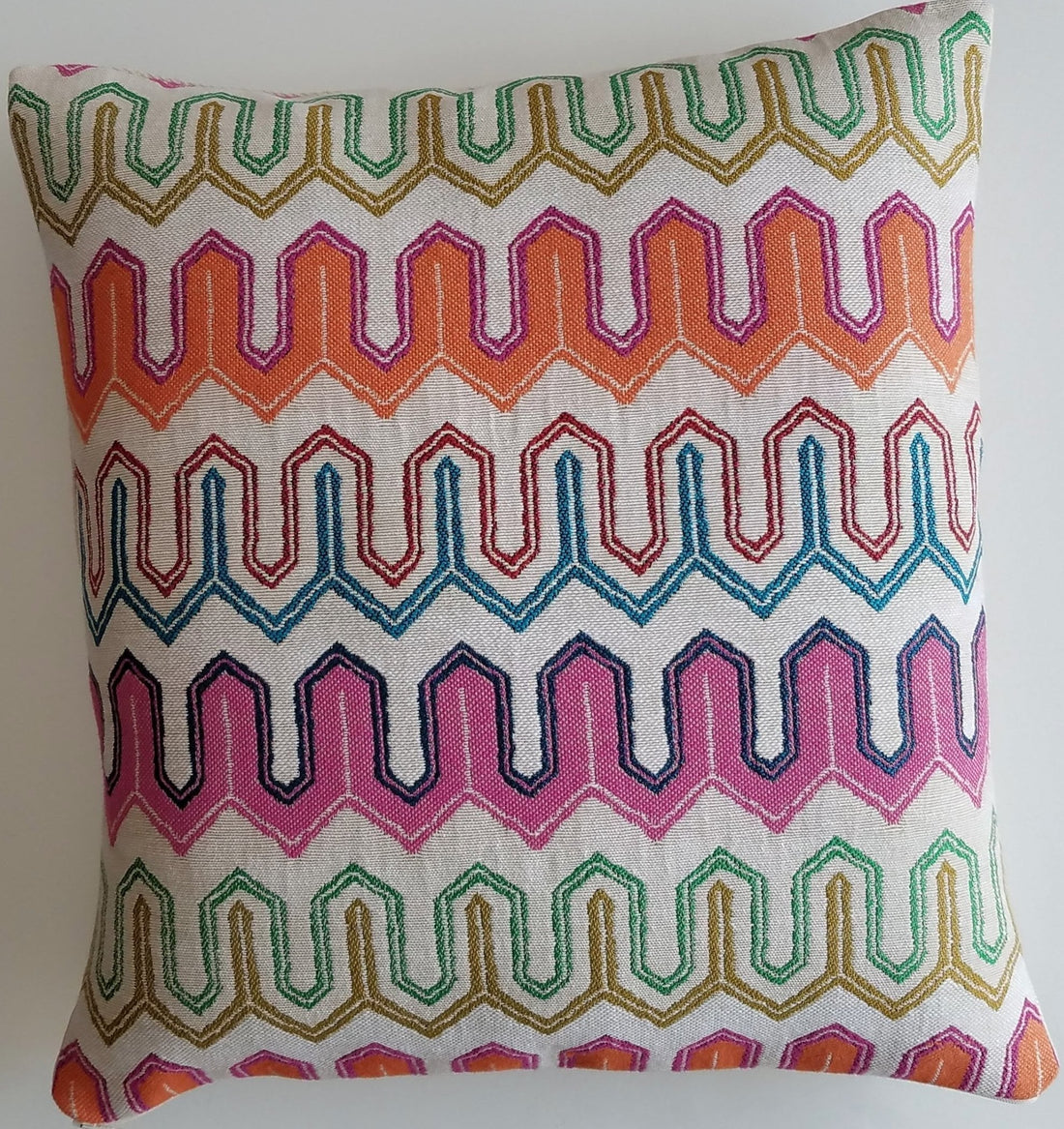 Fiesta Colorful Geometric Striped Pillow