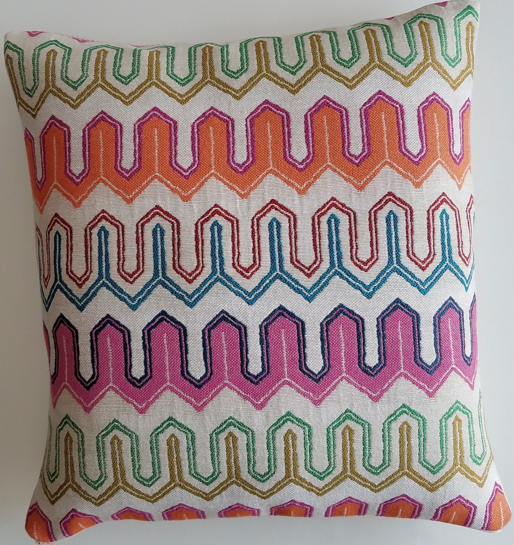 Fiesta Colorful Geometric Striped Pillow