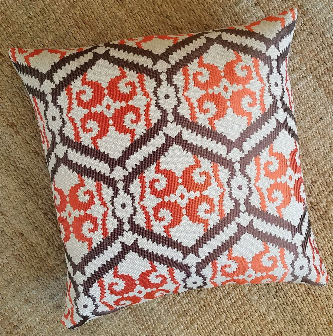 Curran Maximalist Brown and Orange Decor Pillow