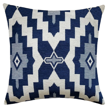 Taos Navy Blue Southwestern Geometric Pillow