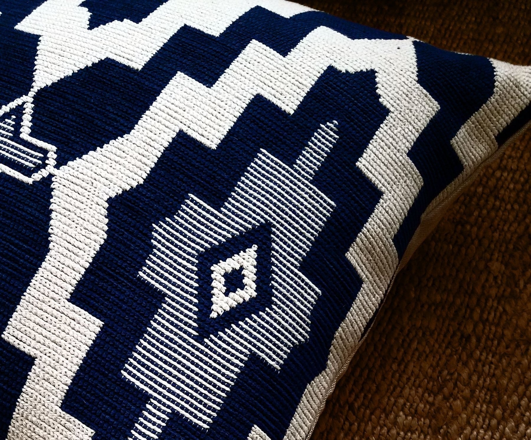 Taos Navy Blue Southwestern Geometric Pillow