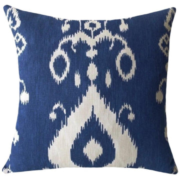 Nora Cobalt Blue Ikat Pillow