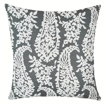 Victoria Gray Paisley Decorative Pillow
