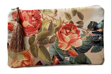 Satin Floral Clutch Bag