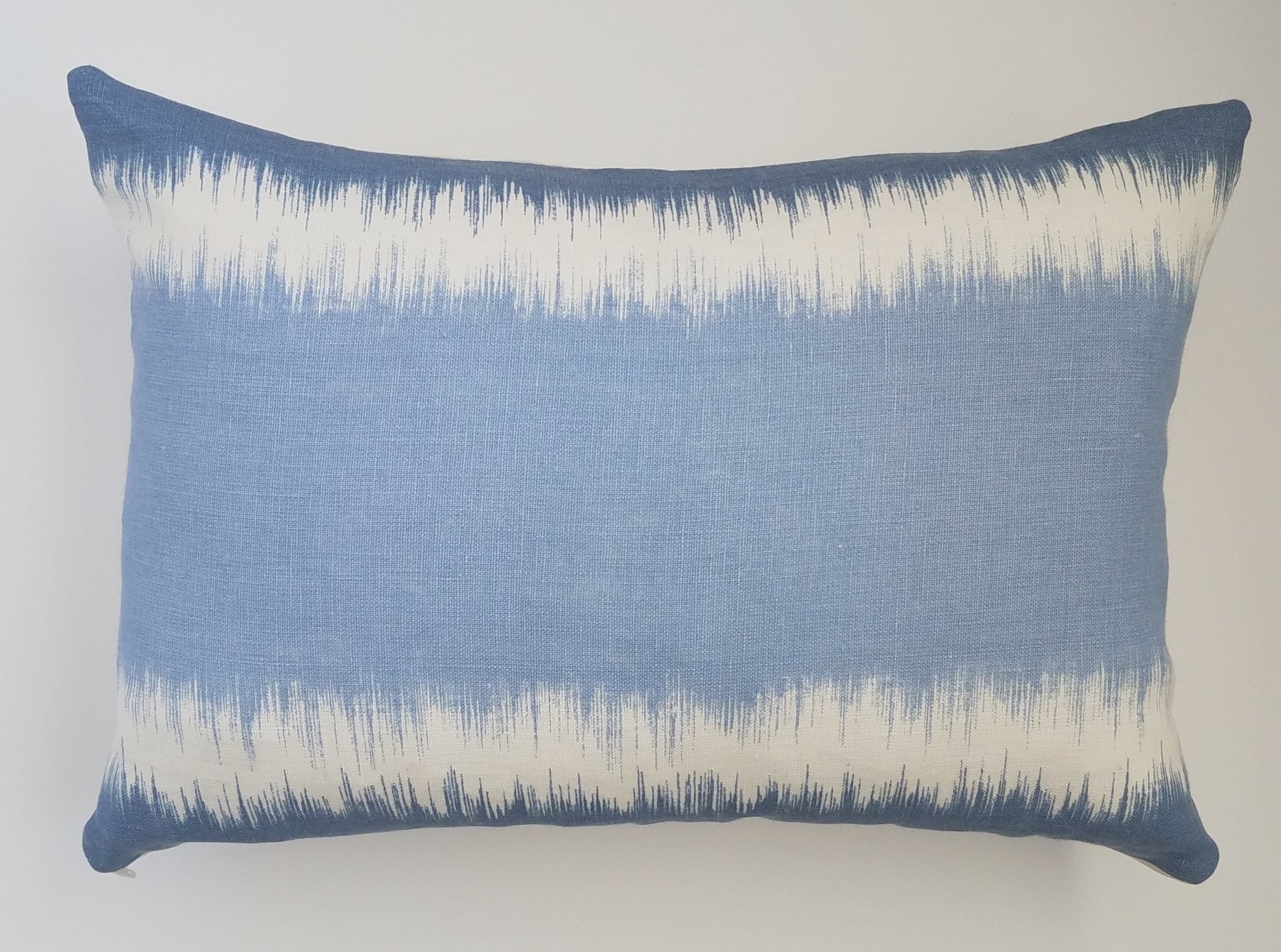 Sky Blue Ikat Stripe Lumbar Pillow