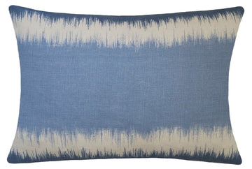 Sky Blue Ikat Stripe Lumbar Pillow